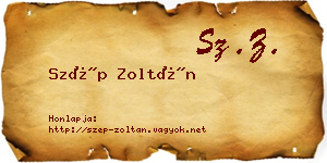Szép Zoltán névjegykártya